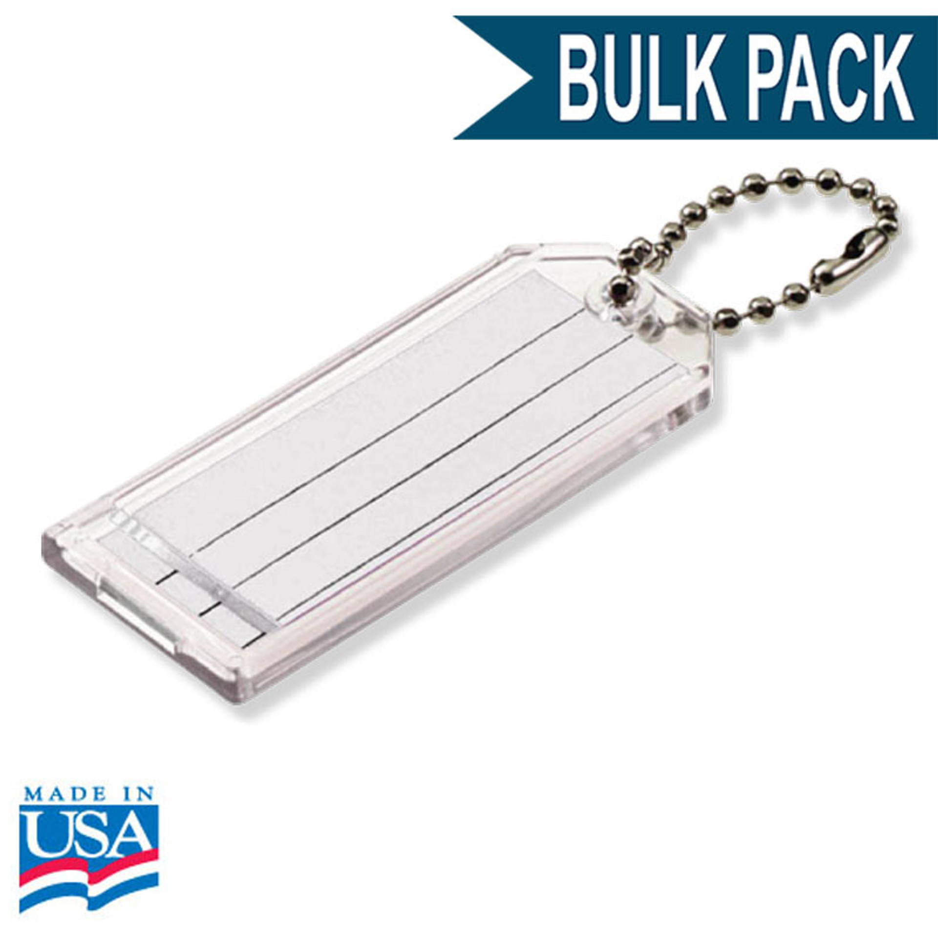 Shop for and Buy Extra Large Key Tag with Bead Chain Bulk Pack of 50 at Large
