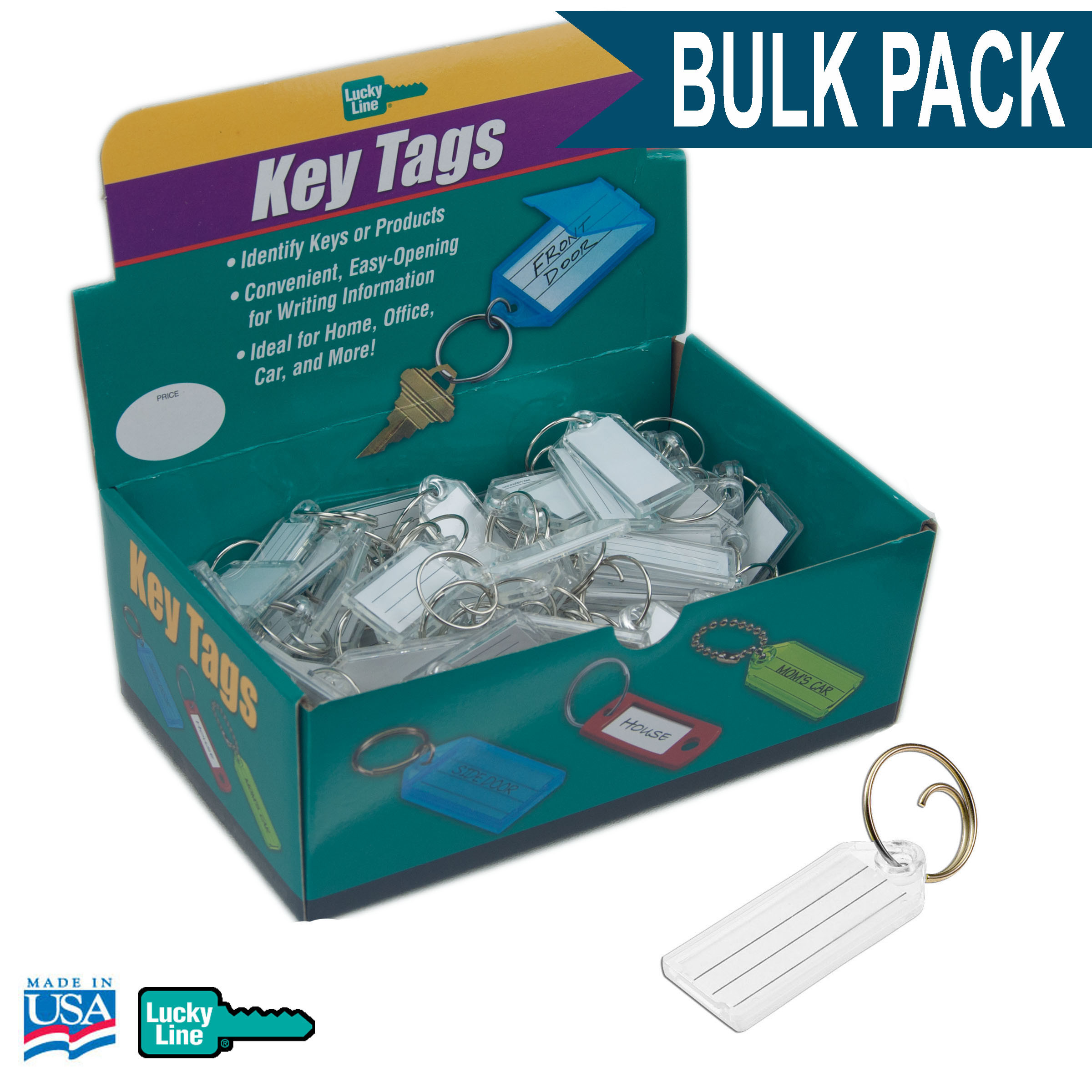 Shop for and Buy Standard Key Tag with Tang Ring CLEAR ONLY Bulk Pack