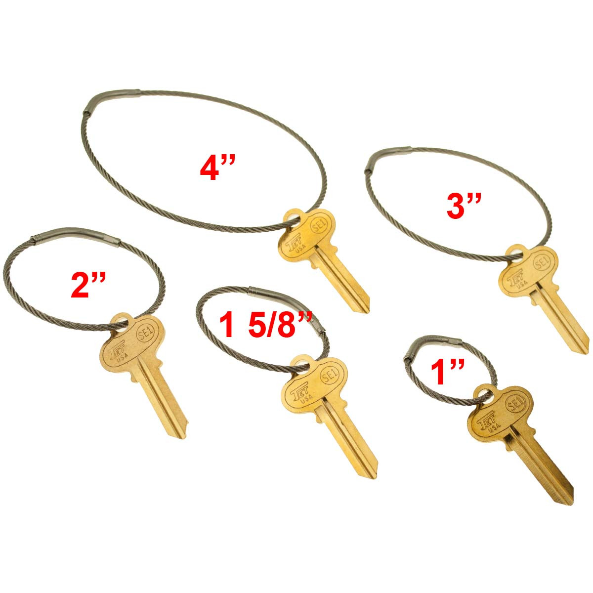 Shop for and Buy Flexible Stainless Steel Cable Tamper Proof Key Ring 3