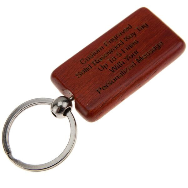 Shop for and Buy Solid Rosewood Wood Rectangle Key Chain CUSTOM