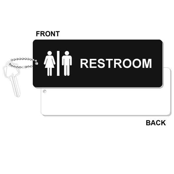 Shop for and Buy Restroom Jumbo Rectangle Engraved Key Tag at Keyring ...