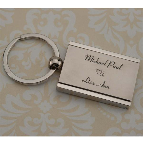 Shop for and Buy Photo Locket Key Chain Rectangle Custom Engraved at