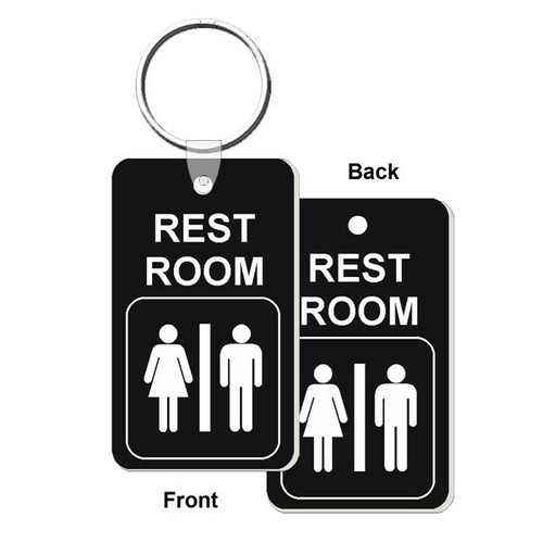 Shop for and Buy Restroom Mini Double Sided Engraved Key Tag at Keyring ...
