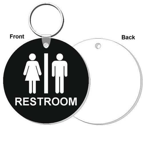 Shop for and Buy Restroom Round Engraved Key Tag at Keyring.com. Large ...