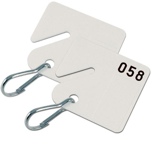 Numbered Slotted Tags for Key Cabinets-100 Pack