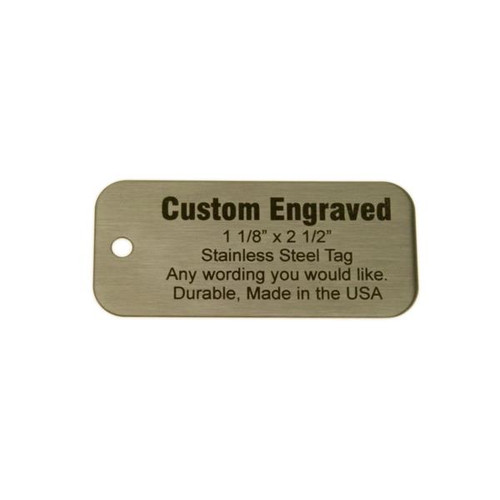Stainless Steel Tag 1.125" x 2.25" - CUSTOM ENGRAVED