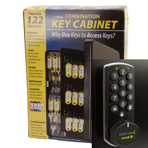 Metal Key Cabinet with Electronic Combination Lock - 122 Hooks