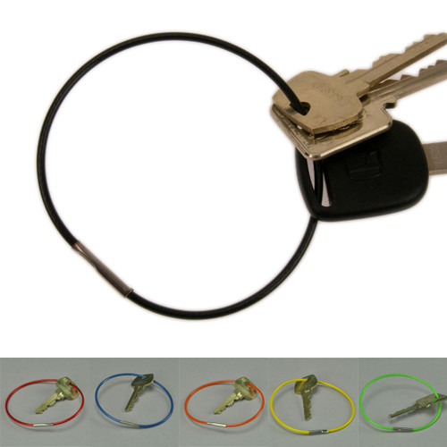 5 Stainless Steel Key Ring Holders With Extender Chain F633 