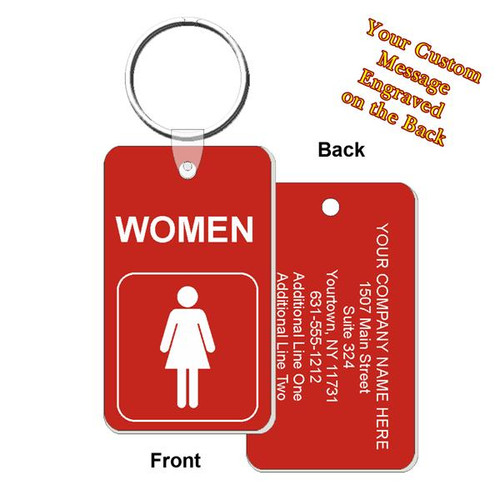 Shop for and Buy Womens Restroom Mini Engraved Key Tag with Custom Back ...
