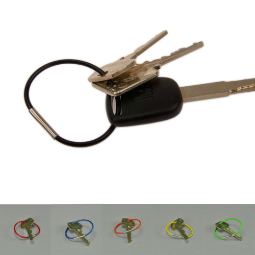 2 Inch Diameter PVC Coated Crimp Close Permanent Cable Key Ring