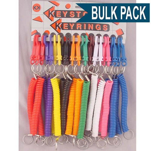 Plastic Snap Clip with Coil - Bulk Assorted Colors