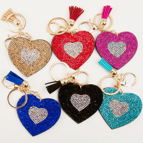 Bling Rhinestone Heart Felt All Colors