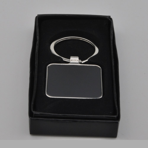Shop for and Buy Square Nickel Plated Key Fob with Gunmetal Insert at ...