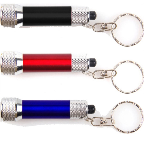 LED Pushbutton Flashlight Key Ring with 5 LEDs