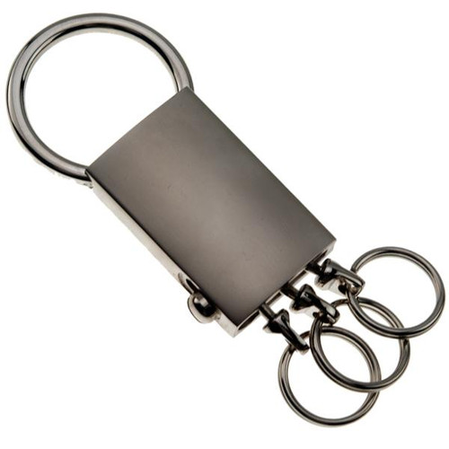 Clip With 3 Removable Rings Silver Deluxe Keychain