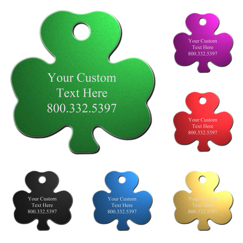 Custom Engraved Shamrock Shape Tag