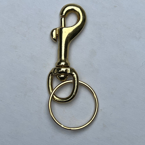 Gold Tone Carabiner Clip Strong Heavy Duty Keychain Key Ring