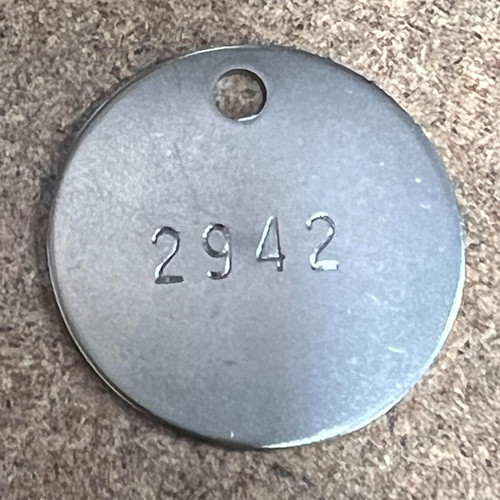 STAMPED Stainless Steel Round Key Tag 1-1/4 Inch Diameter - Sequential Numbers ONLY