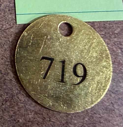 1.25 Inch Round Solid Brass Key Tag - Laser Engraved