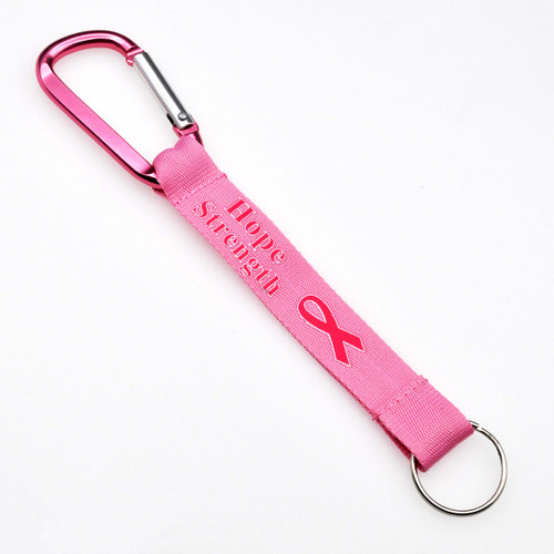 Find The Cure Pink Carabiner with Nylon Strap