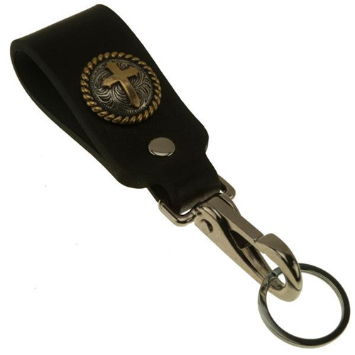 Cross Christian Religious Retractable Belt Clip Badge Key Holder