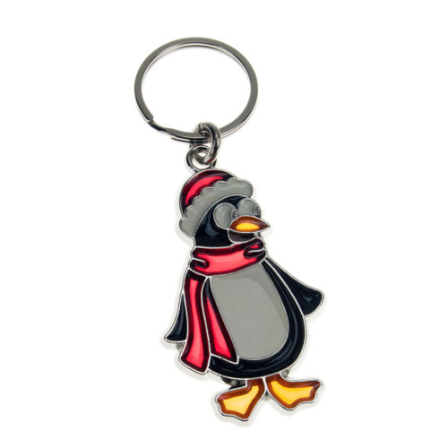 Penguin Stained Glass Key Chain