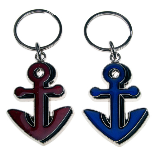 Stained Glass Anchor Shape Key Ring