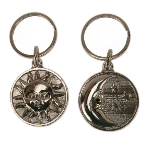Celestial Metal Key Ring Sun Or Moon