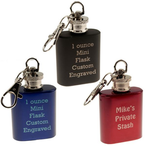 Shop for and Buy Mini Flask Key Chain CUSTOM ENGRAVED at Keyring