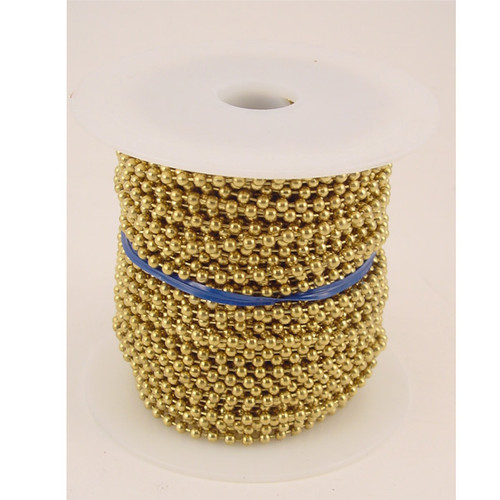 Number 6 Brass Plated Ball Chain 100 Foot Spool