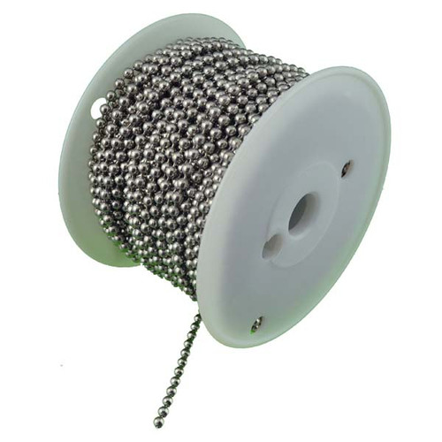 Number 10 Nickel Plated Steel Ball Chain 100 Foot Spool