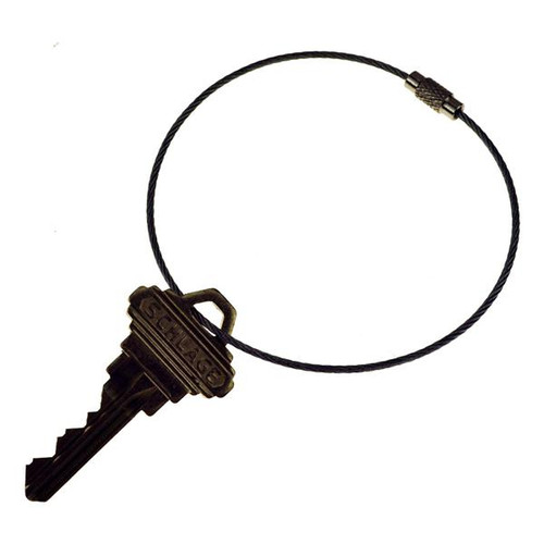 Large Braided Cable Keyring Screw Open 9.5 Inch Length