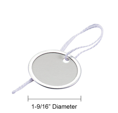 1-9/16" Diameter Round Paper Key Tag with Metal Rim and String