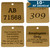 Lacquered Brass Tag 1.75 Inch Square - CUSTOM ENGRAVED - All identical