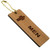 Solid Wood Medium Rectangle Restroom Keytag  - 1-3/4 Inch x 4 Inch. Men silhouette with a brass plated 4.5" beaded chain.