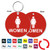 Double Sided 3 Inch Round Women's Restroom Keytag