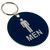 3 Inch Round Men's Restroom Keytag. Made of a heavy duty plastic with a plastic fold over tab and nickel platted split key ring. Pic of front