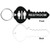 4 Inch Key Shape Restroom Keytag. Made of a heavy duty plastic with a plastic fold over tab and nickel platted split key ring. Pic of front and back
