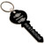 4 Inch Key Shape Restroom Keytag. Made of a heavy duty plastic with a plastic fold over tab and nickel platted split key ring. Pic of front