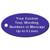 1.25 Inch x 2.5 Inch Oval Plastic Tag CUSTOM ENGRAVED