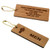 Solid Wood Medium Rectangle Men's Restroom Keytag - with Custom Back  - 1-3/4 Inch x 4 Inch. Durable wooden bathroom tag with  a brass beaded chain. Front and back