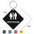 3 Inch Medium Diamond Restroom Key Tag. Heavy duty plastic black with white lettering. Pic with nickel plated split key ring and plastic fold over tab connector. Front back and color options.