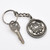 Pewter Coast Guard Logo Keyring with Chain with Key