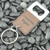 Vegan Leather Wrapped Metal Bottle Opener Keychain - Custom Imprinted