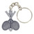 Pewter Tennis Rackets Keyring with Chain