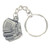 Pewter Baseball Glove and Ball Keyring with Chain