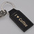 Rectangle Leatherette Key Fob Black - PERSONALIZED- with key