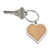 Engravable metal and bamboo heart keychain