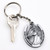 Pewter Horse Head and Horseshoe Keyring with Chain with Key