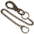Nickel Plated Boat Snap with Chain. Nickel-plated zinc. 10 inches long curb chain with a clip on the end. Clip to your wallet, keys or purse. Bottom loop swivels so keys lie flat.